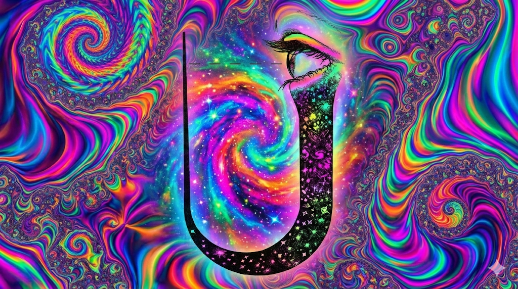 Colorful illustration of a universe observing itself, from the article
